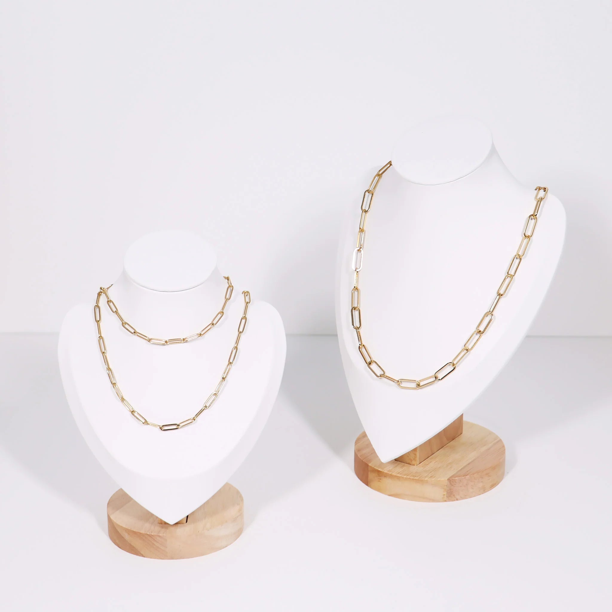 18K Gold PVD Stainless Steel Paperclip Chain Necklace / CHN9760