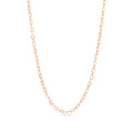 Rose gold chain necklace on a white background
